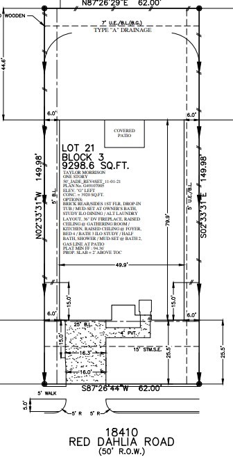 18410 Red Dahlia Road Richmond, TX 77407 - Photo 4 of 28 18410 Red Dahlia Road preliminary plot plan