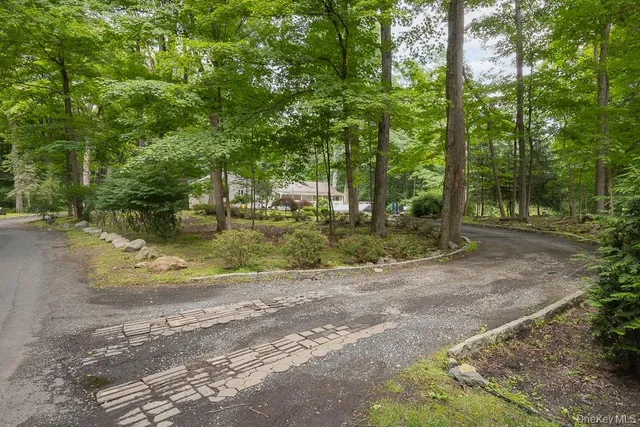 a view of a forest with a houses