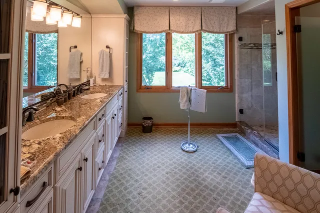 a bathroom with a shower