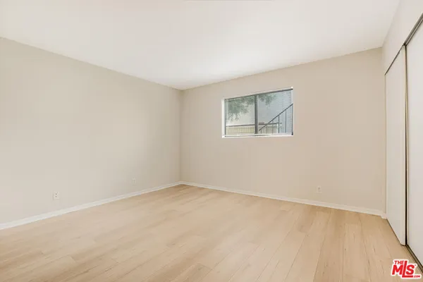 an empty room with a workbench