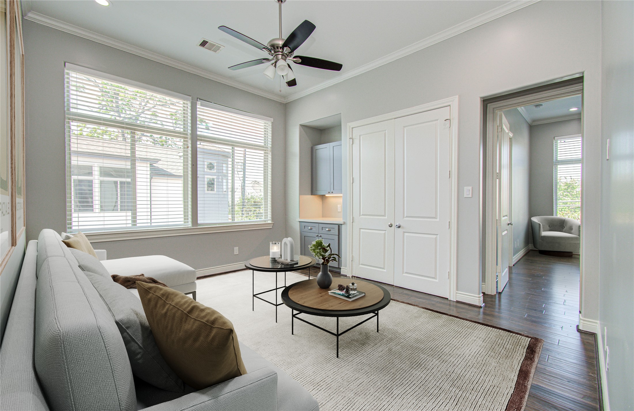 8903 Spring Knoll Forest Drive Houston, TX 77080 - Photo 11 of 29 a living room with furniture and a large window