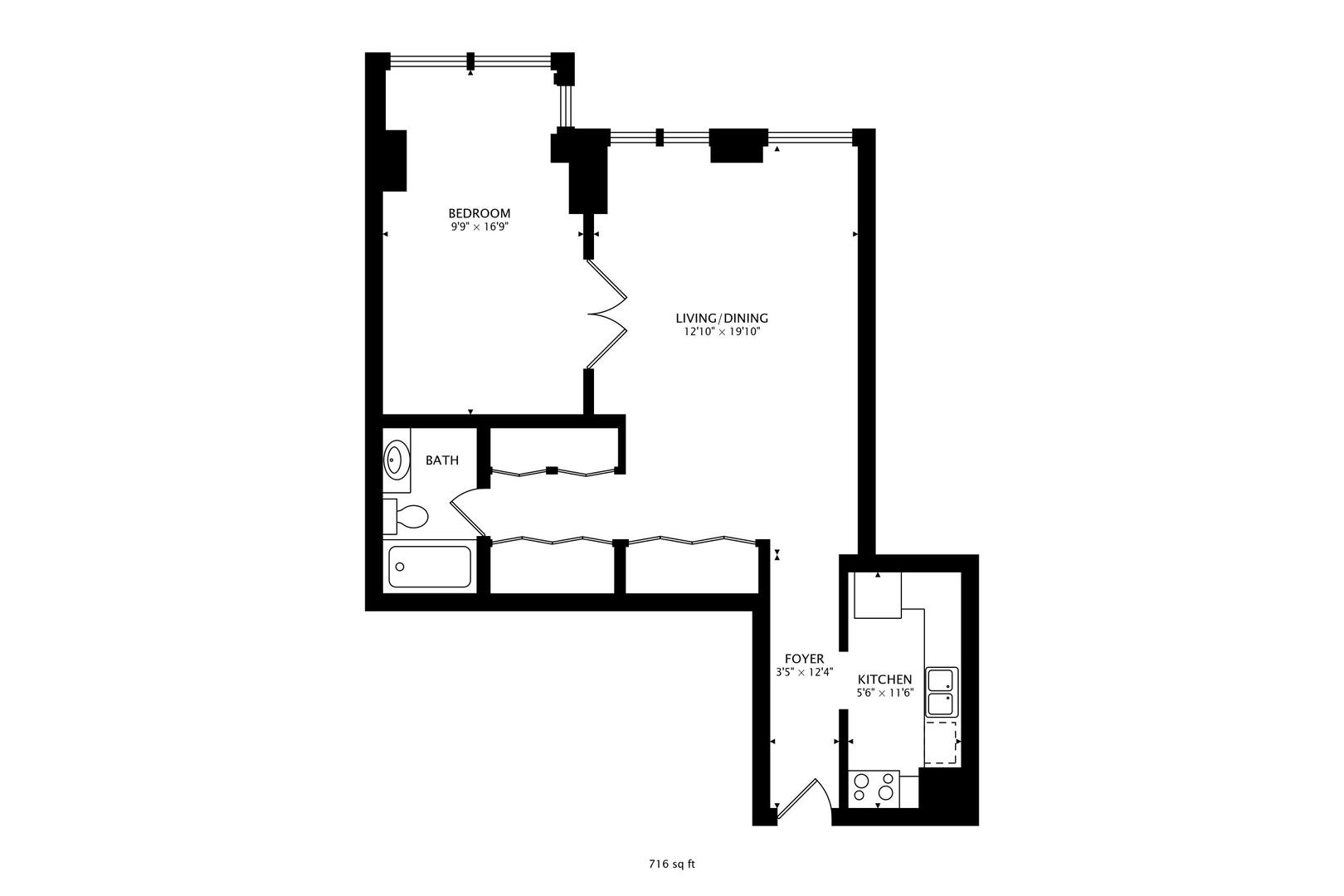 1122 North Clark Street, Unit 3705 Chicago, IL 60610 - Photo 38 of 38 a picture of floor plan