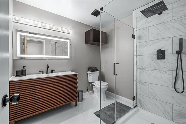 a bathroom with a sink and mirror