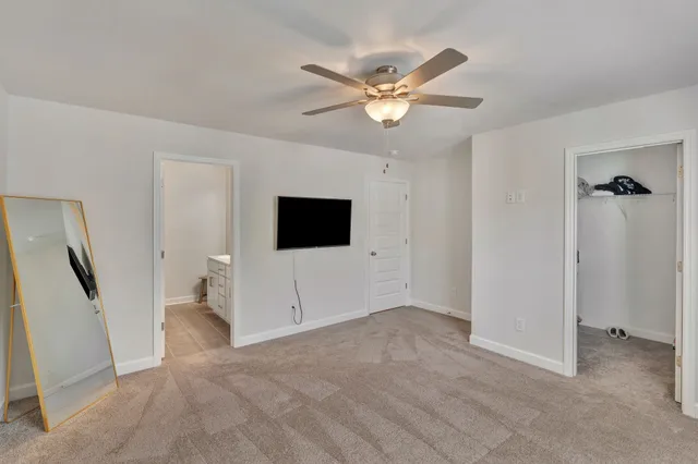 a view of a livingroom with a flat screen tv