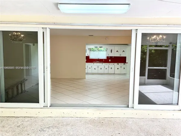 a view of a wooden door