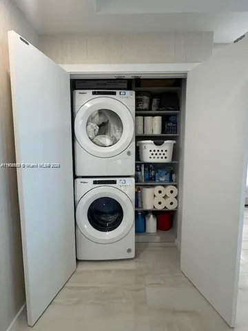 a utility room with a washer and dryer