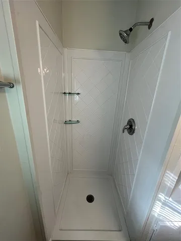 a bathroom with a shower