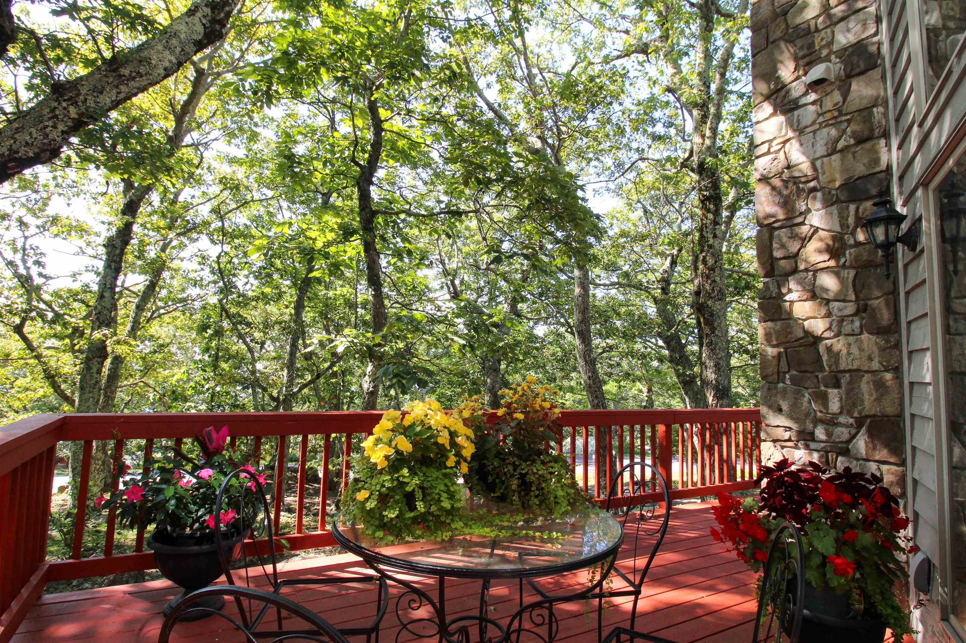 781 Devils Knob Loop Roseland, VA 22967 - Photo 8 of 68 a balcony with wooden floor table and chairs
