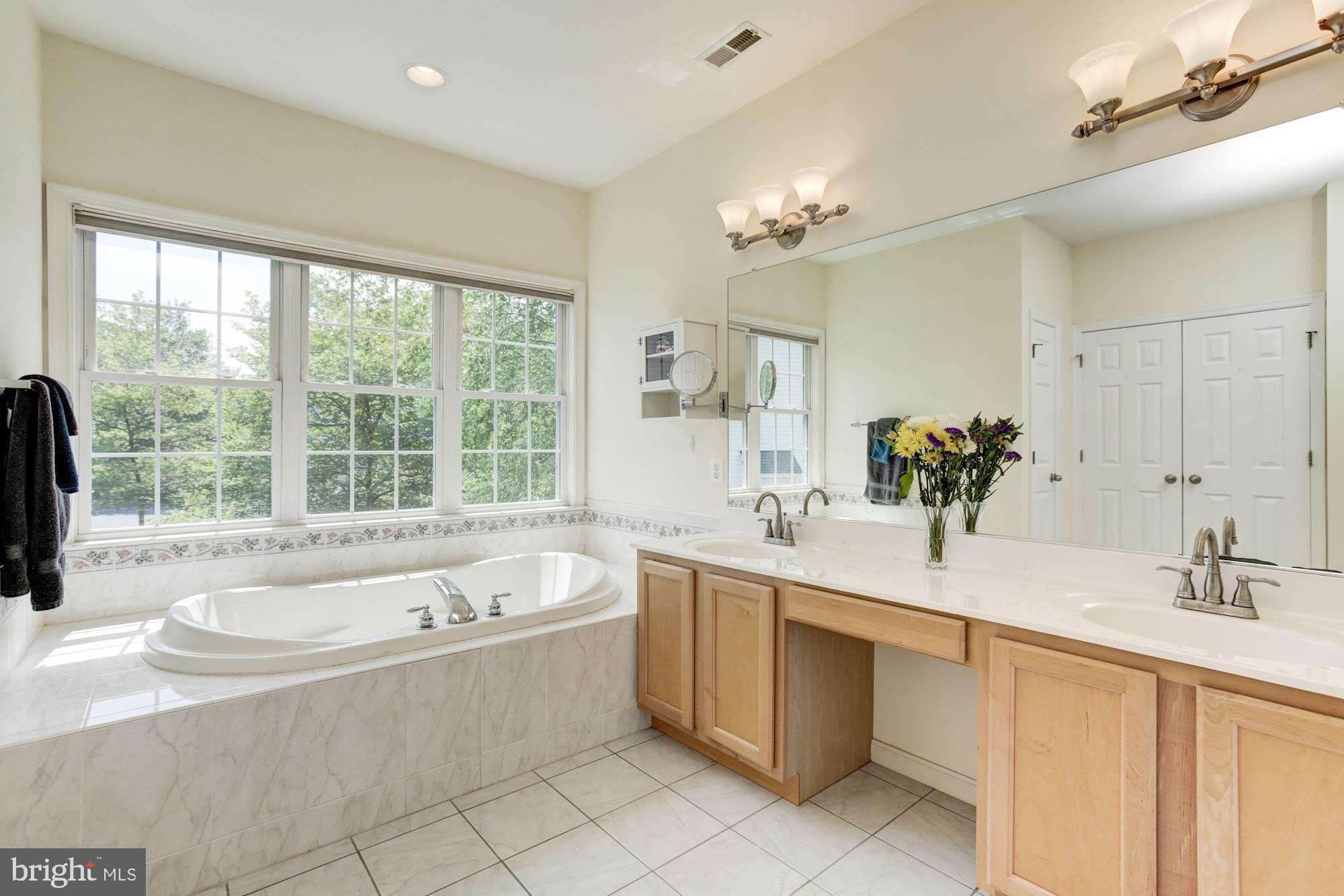 6017 Florey Road Hanover, MD 21076 - Photo 23 of 46 Master Bath with Soaking Tub and Double Bowl Vanit