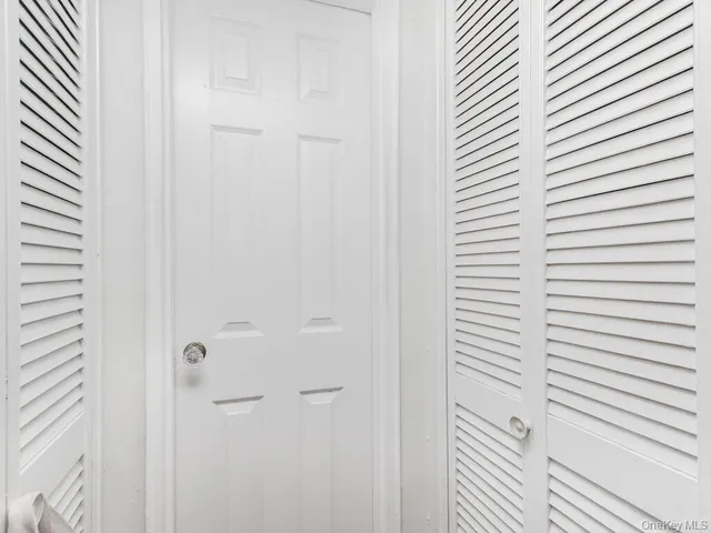 a view of a bathroom from a window