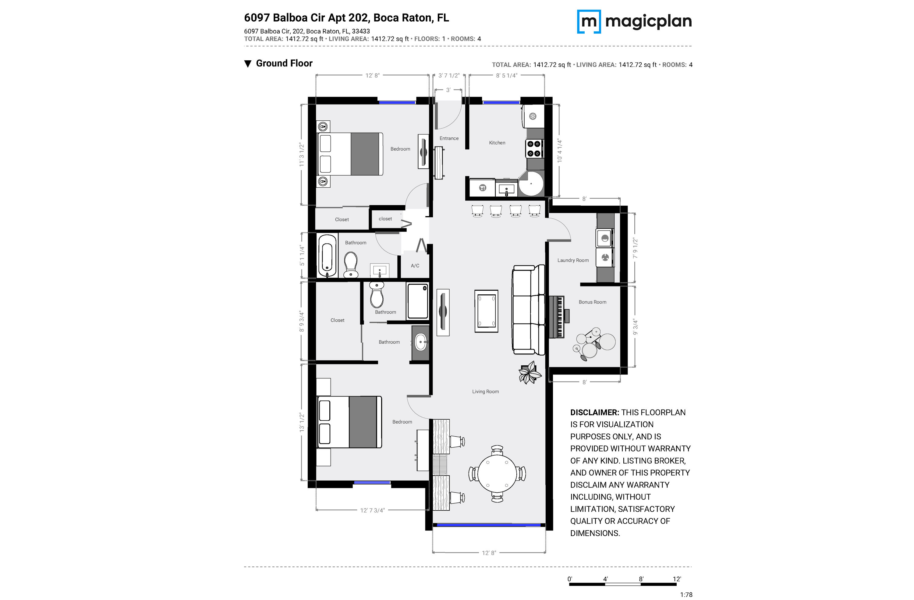6097 Balboa Circle, Unit 202 Boca Raton, FL 33433 - Photo 34 of 34 Floor Plan copy 2