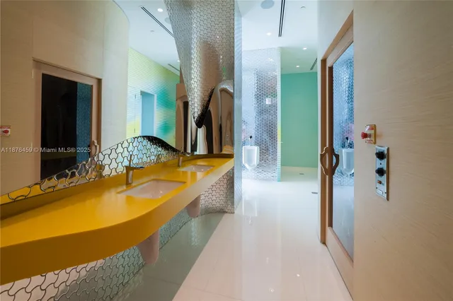 a view of a swimming pool with a lake view