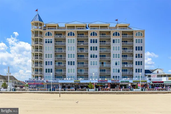 a front view of a building with street view