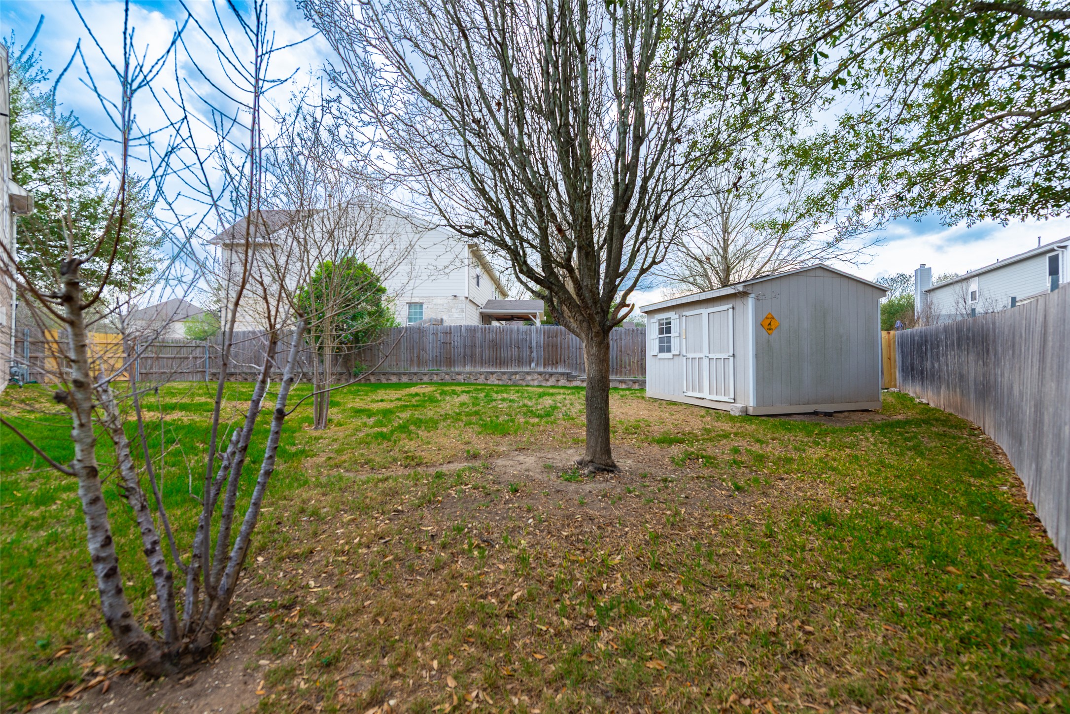 184 Tulip Cove Kyle, TX 78640 - Photo 30 of 40 a backyard of a house with lots of green space