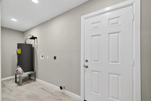 a view of a elevator with hallway