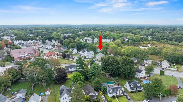 an aerial view of multiple house