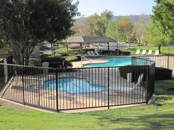 a view of a wrought iron fences