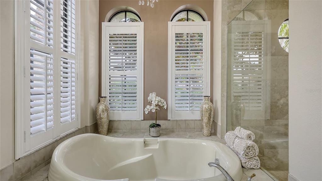 6919 Dominion Lane Lakewood Ranch, FL 34202 - Photo 37 of 99 a bathroom with a bathtub and a shower