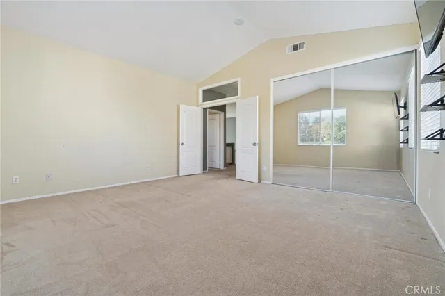 an empty room with a window