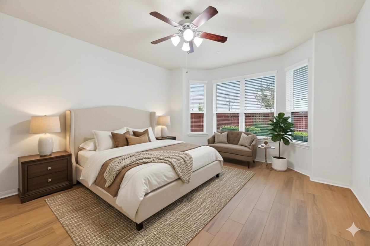 25018 Clover Ranch Drive Katy, TX 77494 - Photo 3 of 45 a bedroom with a bed and a large window