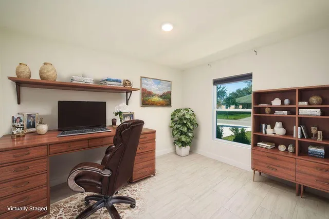 an empty room with a window