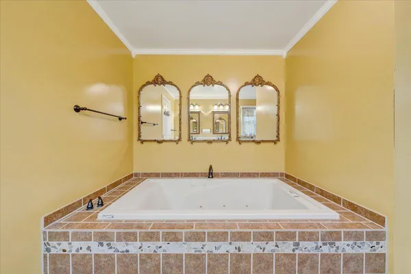 a view of a bathroom with a window