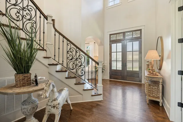 a view of entryway with wooden floor