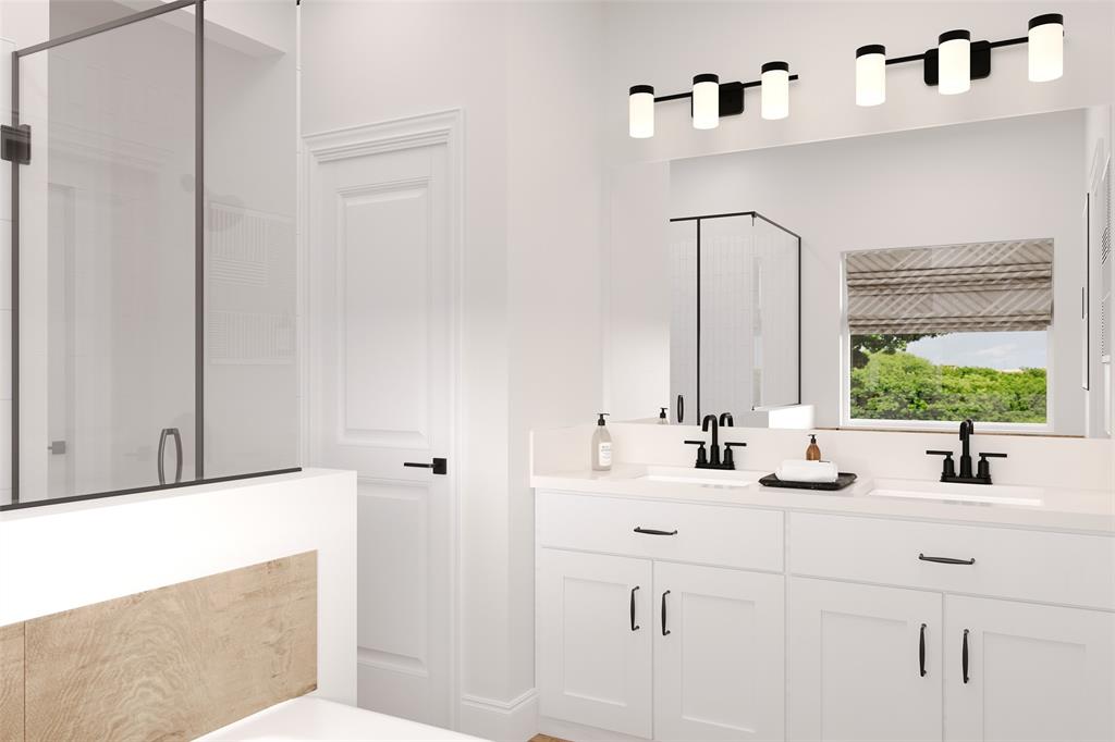 8712 Saratoga Street Pilot Point, TX 76258 - Photo 5 of 7 a bathroom with a sink and a mirror