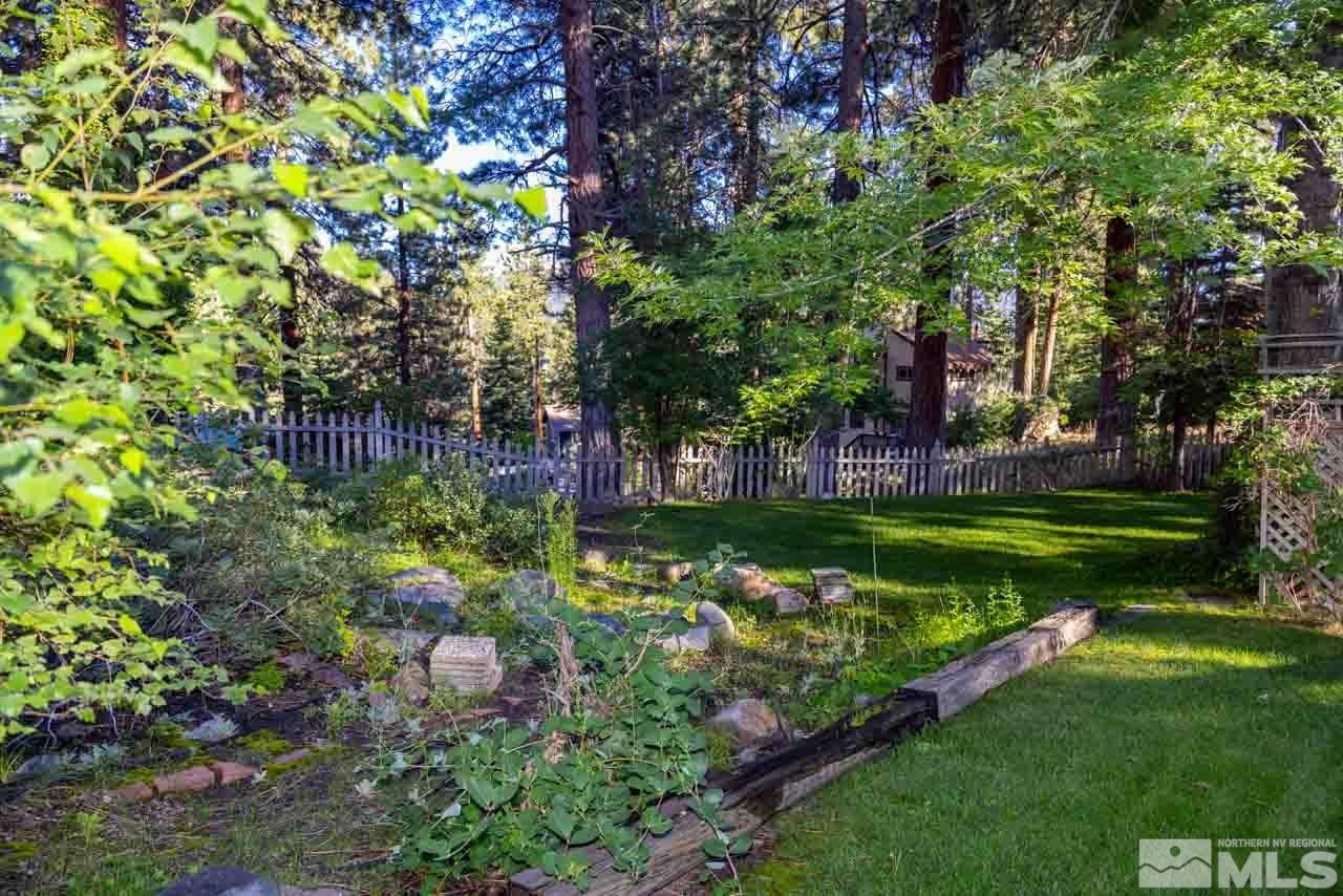 633 Riven Rock Road Zephyr Cove, NV 89448 - Photo 32 of 41 a view of a garden with a tree