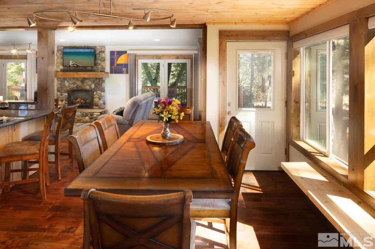 633 Riven Rock Road Zephyr Cove, NV 89448 - Photo 5 of 41 a view of a dining room with furniture window and outside view