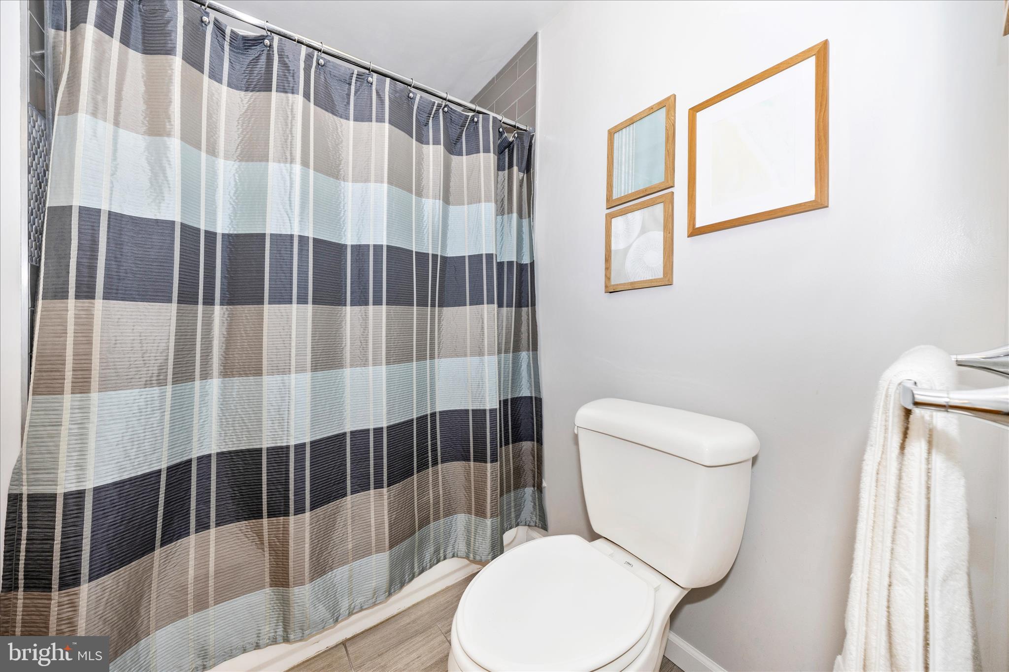 4432 Valley View Road Middletown, MD 21769 - Photo 26 of 54 a white toilet sitting next to a bathroom sink and a shower curtain