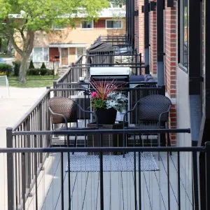 a view of house with outdoor seating