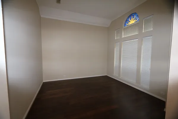 an empty room with a window