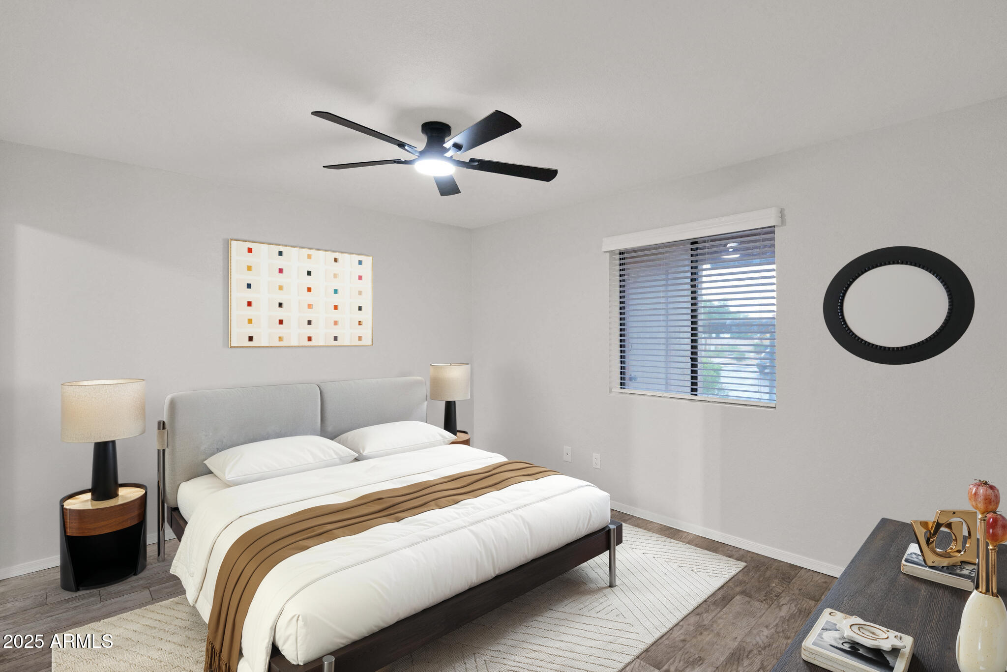 1440 North Idaho Road, Unit 1021 Apache Junction, AZ 85119 - Photo 10 of 24 a bedroom with a bed and a chandelier