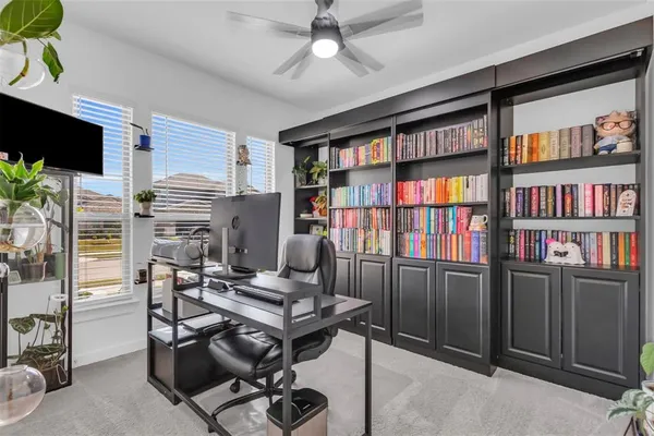 a work room with furniture