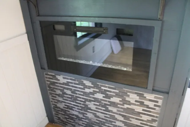 a closeup of a fireplace