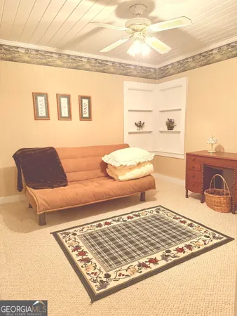 a living room with a couch and a coffee table