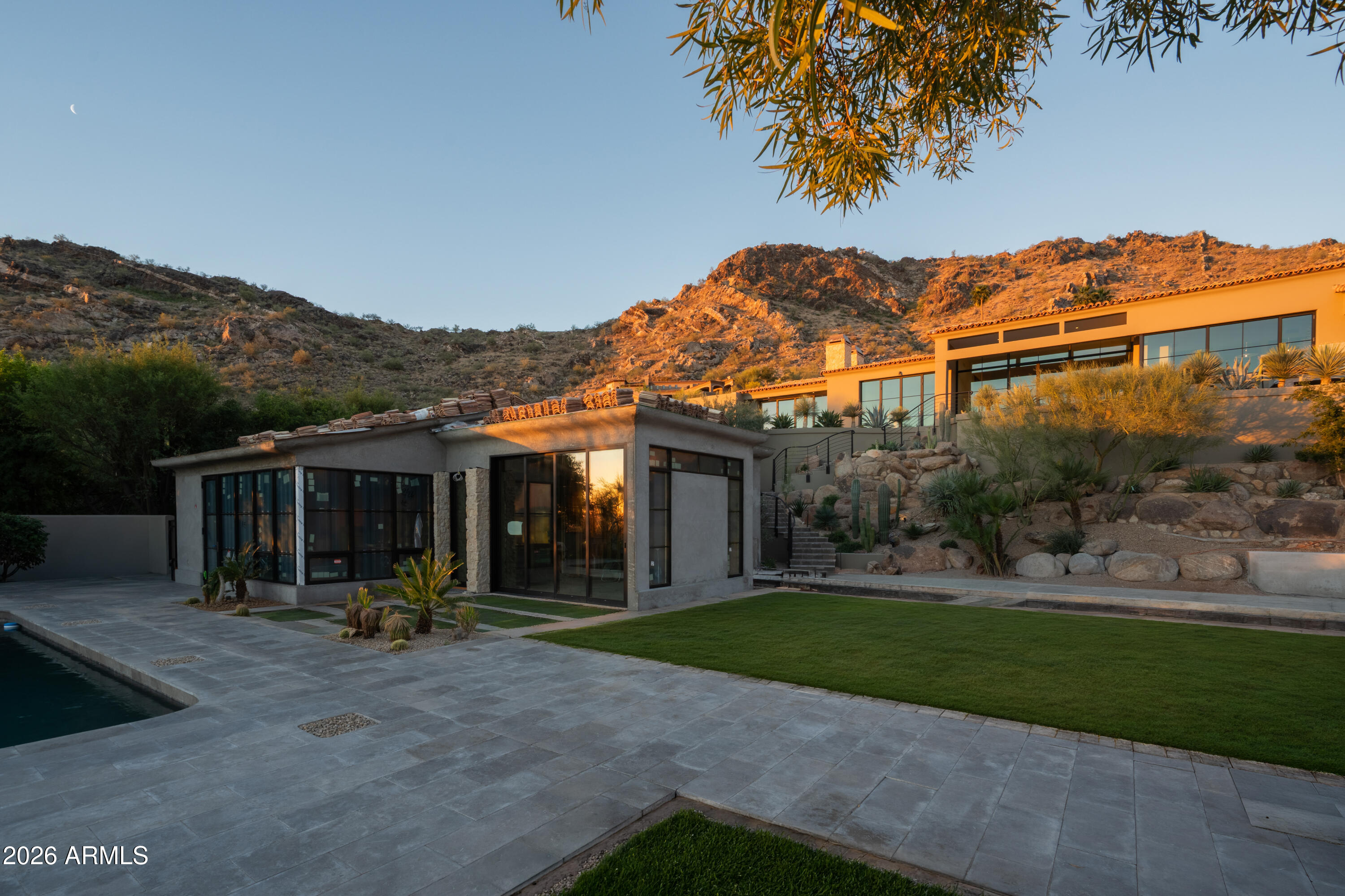 5939 East Quartz Mountain Road Paradise Valley, AZ 85253 - Photo 34 of 39 a view of a house with backyard and a tree