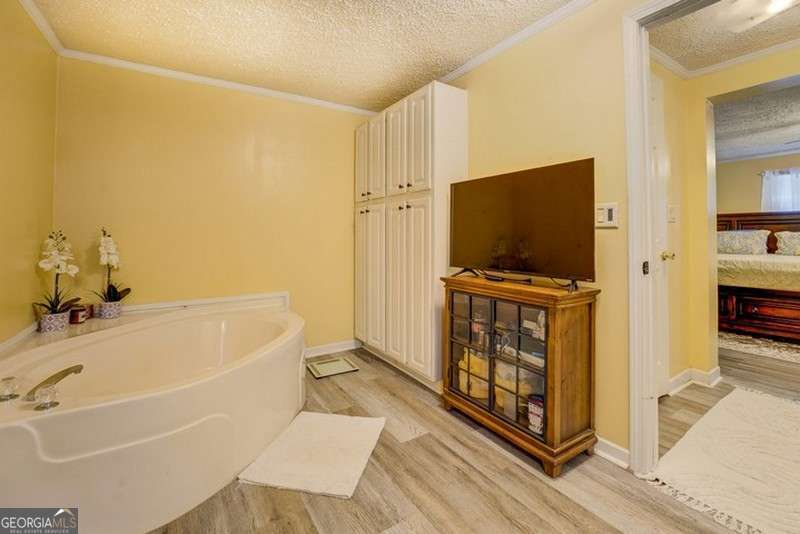 119 Shoals Point Eatonton, GA 31024 - Photo 44 of 110 a bathroom with a bathtub and a flat screen tv