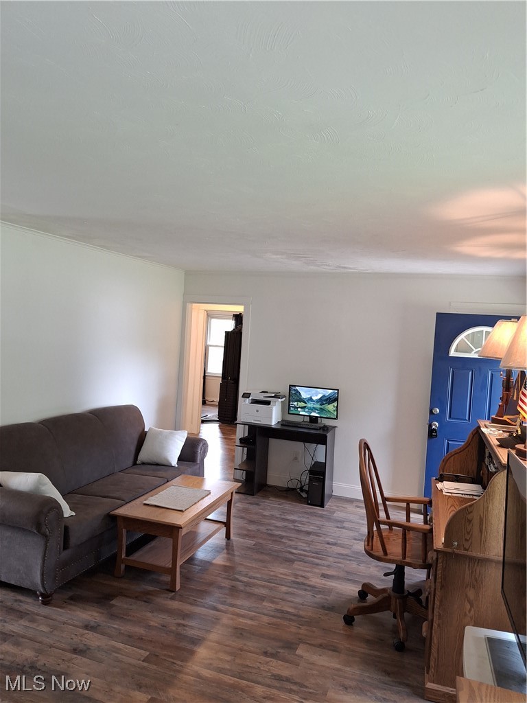 5476 Chippewa Road Medina, OH 44215 - Photo 28 of 30 Living room with dark wood finished floors and an office area