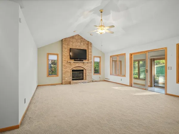 a view of a garage with furniture