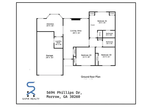 $1,450 | 5694 Phillips Drive, Morrow, GA 30260