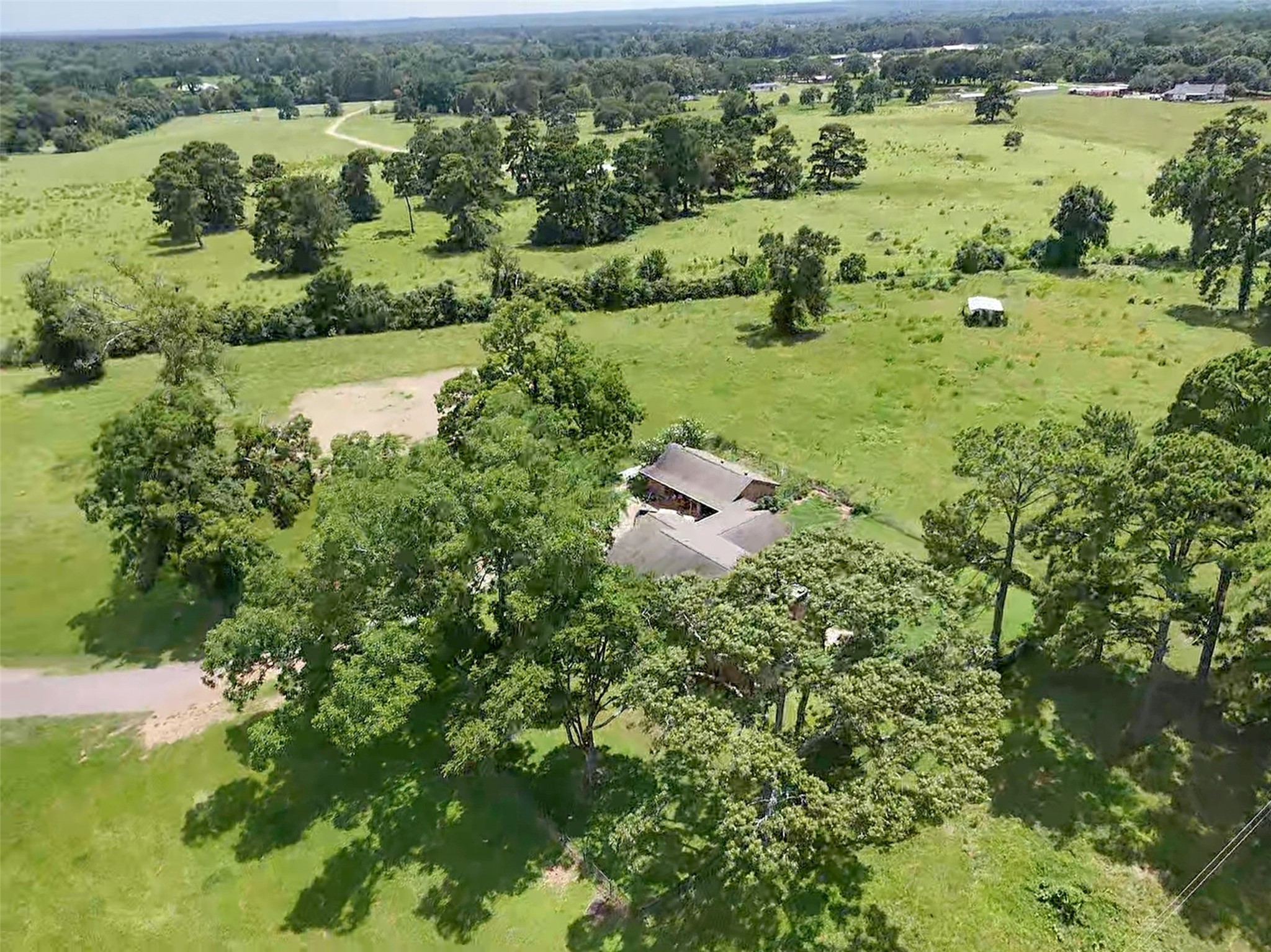 6605 Spring Branch Road Montgomery, TX 77316 - Photo 4 of 12 Expansive and level, the open acreage is ideal for livestock, hay production, or equestrian pursuits—with a backdrop of hardwood trees adding privacy and charm.