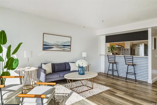 a living room with furniture