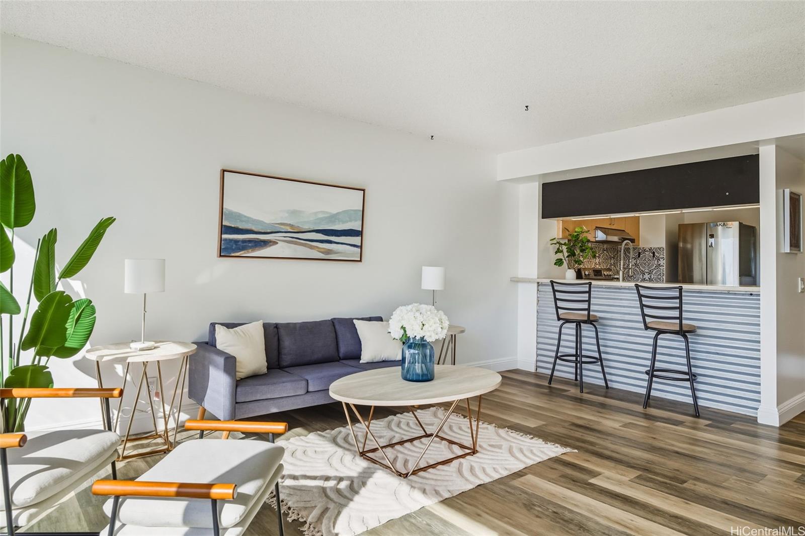 a living room with furniture