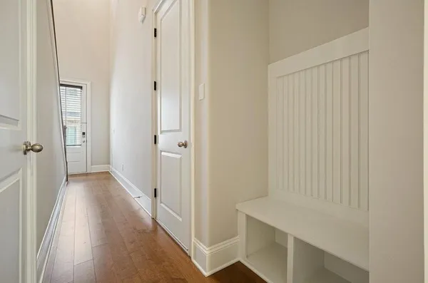 a view of an empty walk in closet