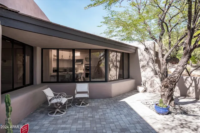 a living room filled with furniture and a potted plant