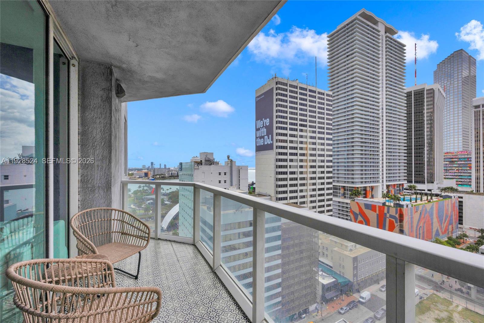 253 Northeast 2nd Street, Unit 1710 Miami, FL 33132 - Photo 19 of 22 a view of balcony with furniture