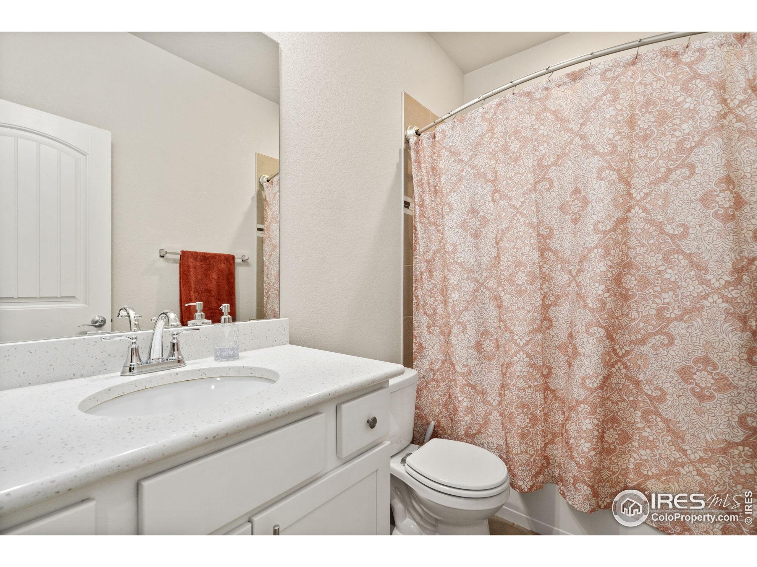 865 Winding Brook Drive Berthoud, CO 80513 - Photo 19 of 27 a bathroom with a sink a toilet and a mirror
