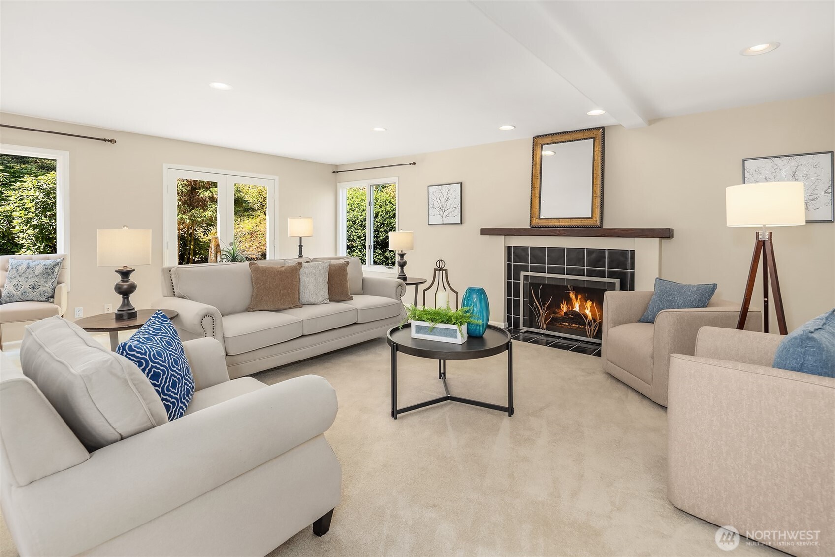 16309 110th Avenue Northeast Bothell, WA 98011 - Photo 8 of 38 a living room with furniture and a fireplace